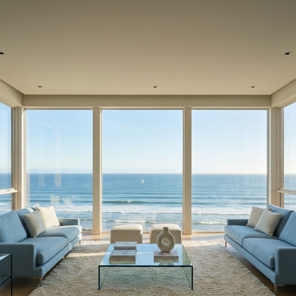 Luxury ocean view living room